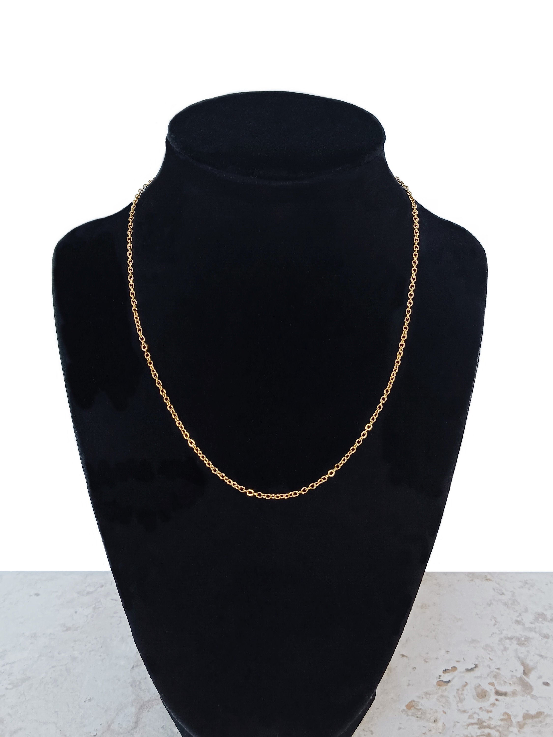 2mm Gold Shiny Color Stainless Steel Rolo Chains Necklace Unisex Customisable Size Elegant Fine Jewelry Tarnish Resistant